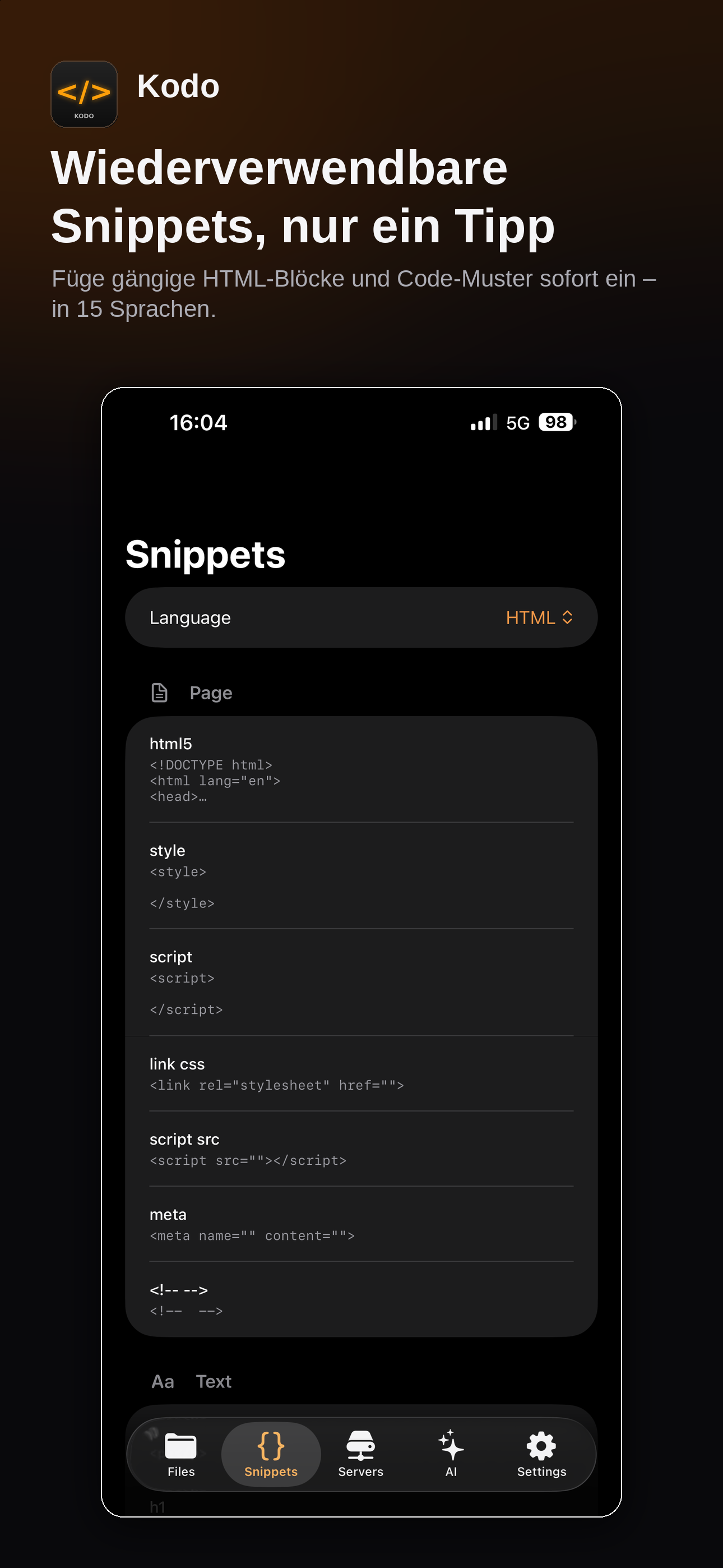 Kodo snippets