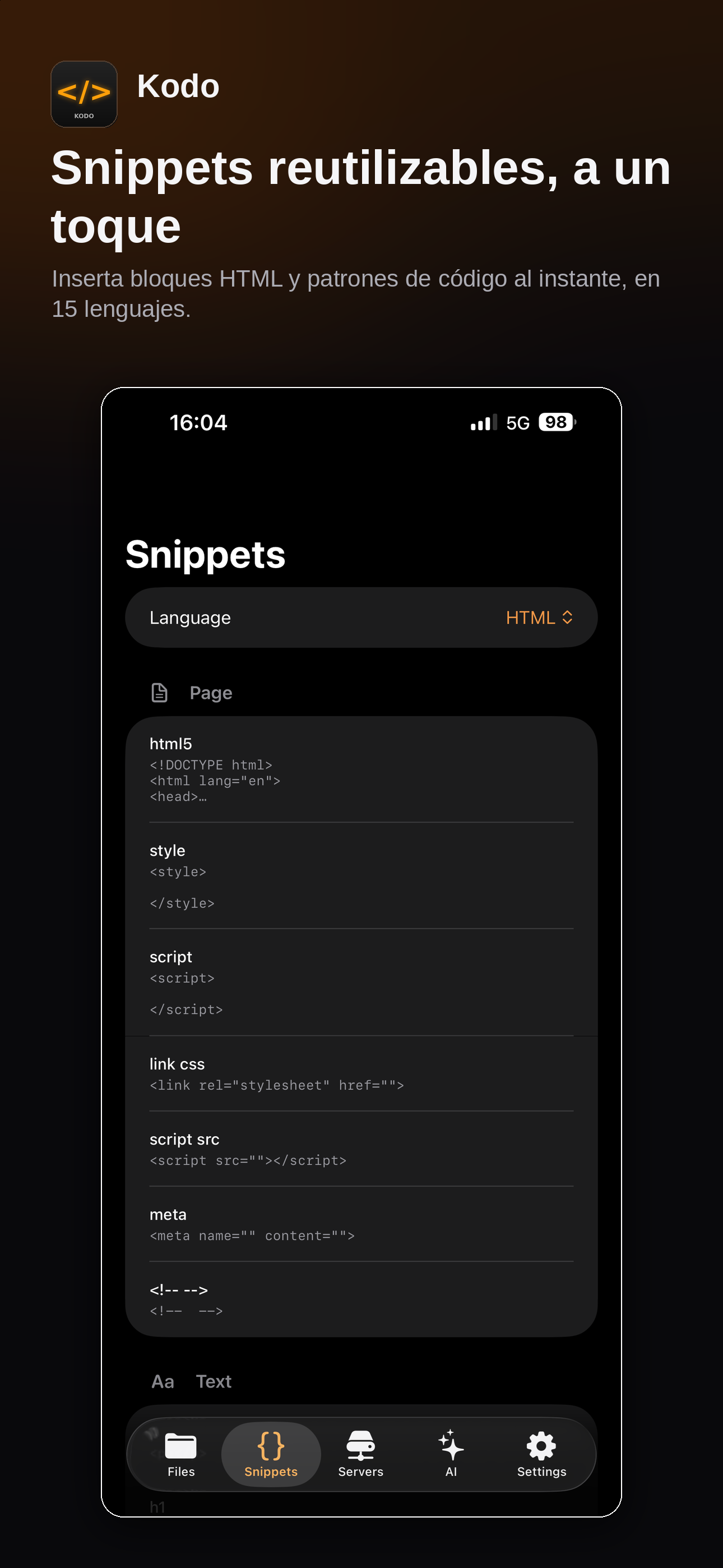 Kodo snippets