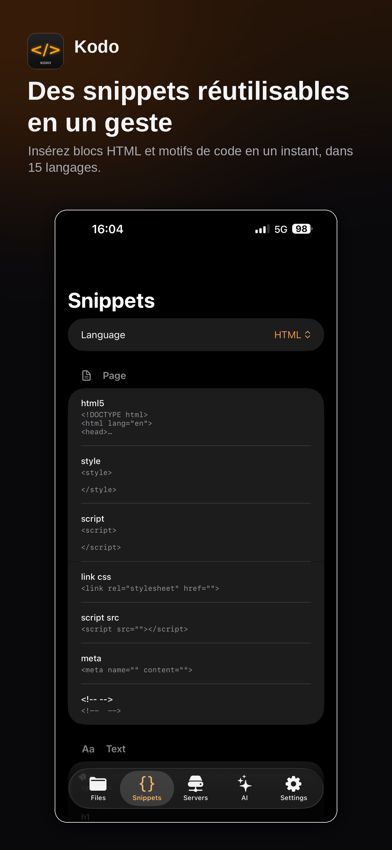 Kodo snippets