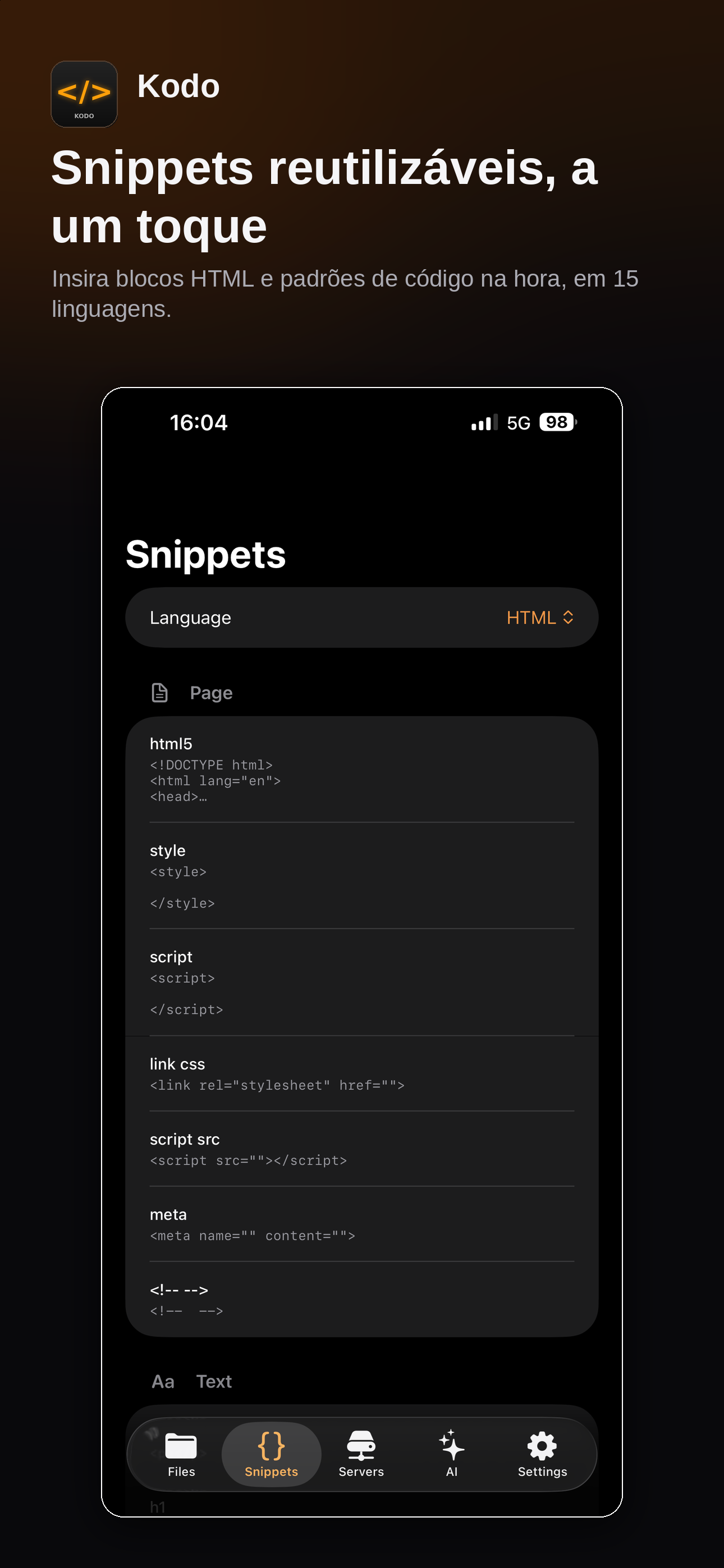 Kodo snippets